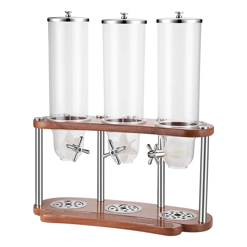 3.5L*3   Cereal Dispenser With Sapele Wood Stand