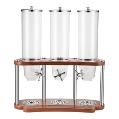 3.5L*3   Cereal Dispenser With Sapele Wood Stand
