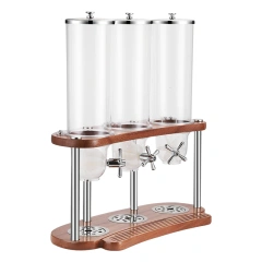 3.5L*3   Cereal Dispenser With Sapele Wood Stand