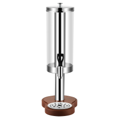 3L Stainless Steel Juice Dispenser with Wooden Stand, Commercial Buffet Drink Server | Factory Wholesale & OEM Available