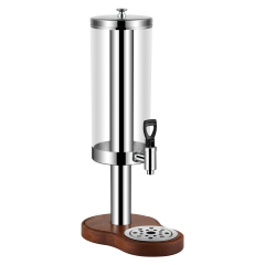 3L Stainless Steel Juice Dispenser with Wooden Stand, Commercial Buffet Drink Server | Factory Wholesale & OEM Available