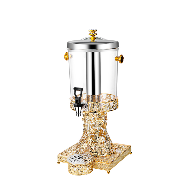 8L Luxury Gold Pedestal Juice Dispenser with Spigot, Commercial Buffet Beverage Server | Factory Wholesale & OEM Available