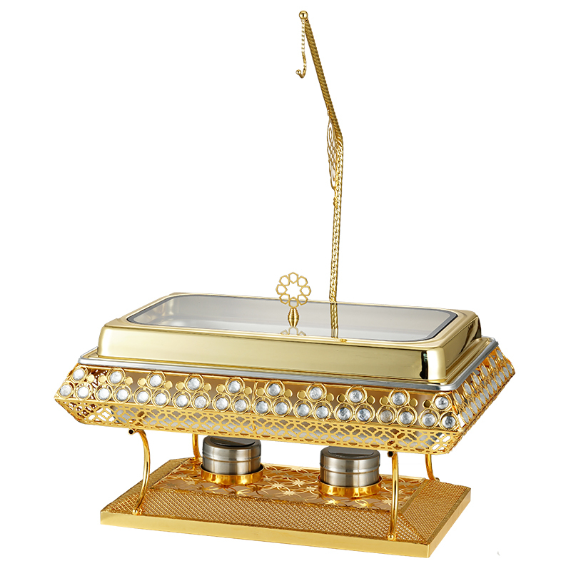 Luxury 9L Stainless Steel Gold Insulated Food Tray