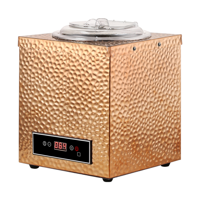 10L Rose Gold Square Hammer Pattern Soup Warmer