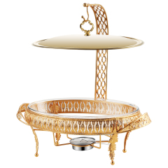 Gold Commercial Buffet Stove Stainless Steel Food Warmer Stove Alcohol Stove