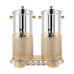 16L Double-Tank Gold Stainless Steel Juice Dispenser, Commercial Buffet Beverage Server | Factory Wholesale & OEM Available