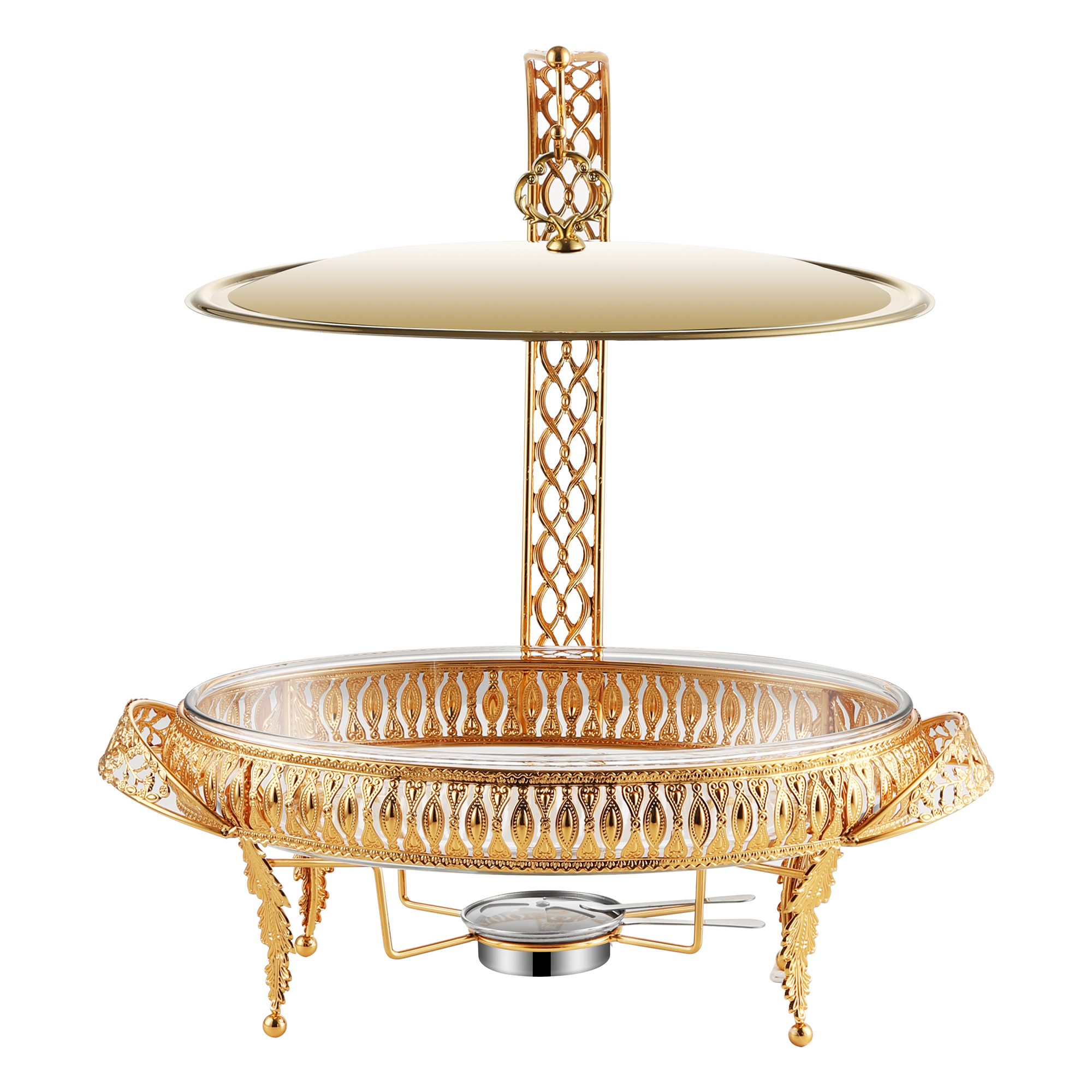 Gold Commercial Buffet Stove Stainless Steel Food Warmer Stove Alcohol Stove
