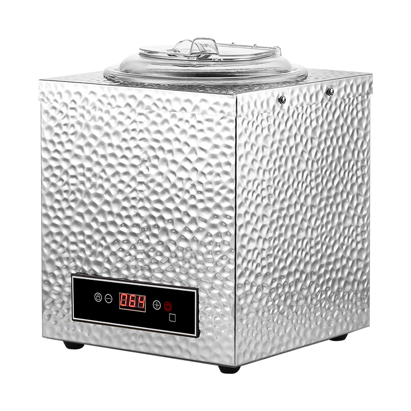 10L Silver Square Hammer Pattern Soup Warmer