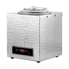 10L Silver Square Hammer Pattern Soup Warmer