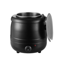 10L  Black Drum-Shaped Iron Outer Shell Soup Warmer