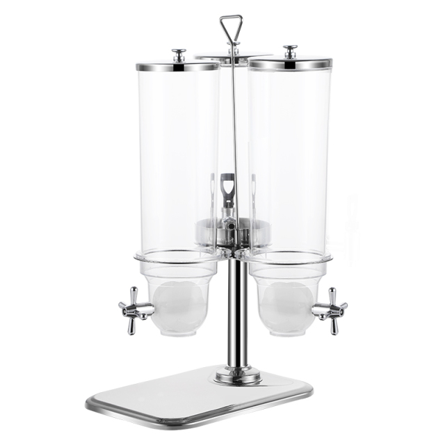 3 Tanks Classic Stainless Steel Rotating Triple Cereal Dispense/ Juice Dispenser