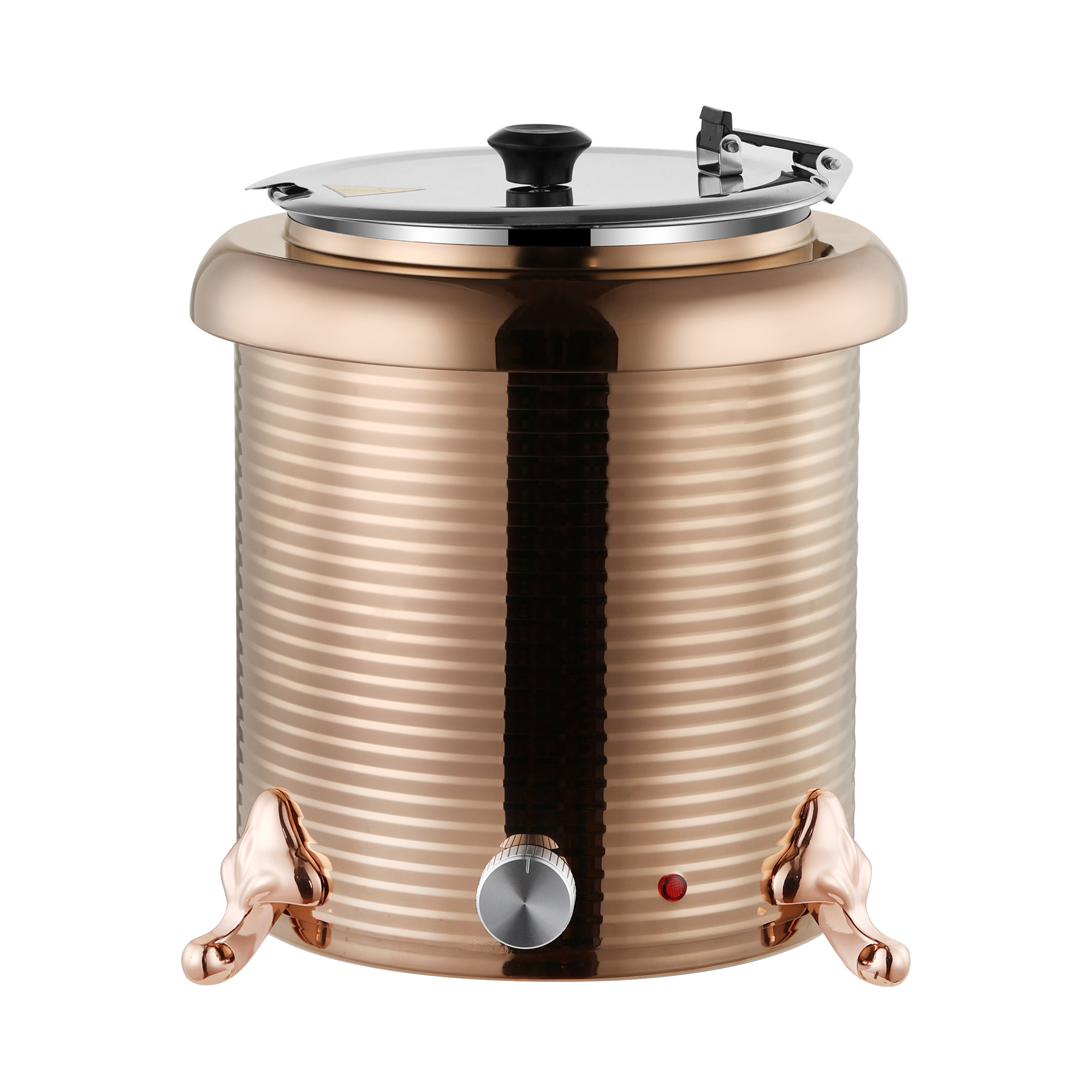 10L  Rose Golden Straight Body Threaded Iron Shell Soup Warmer