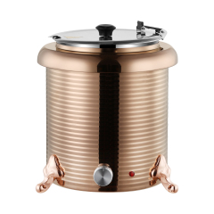 10L  Rose Golden Straight Body Threaded Iron Shell Soup Warmer