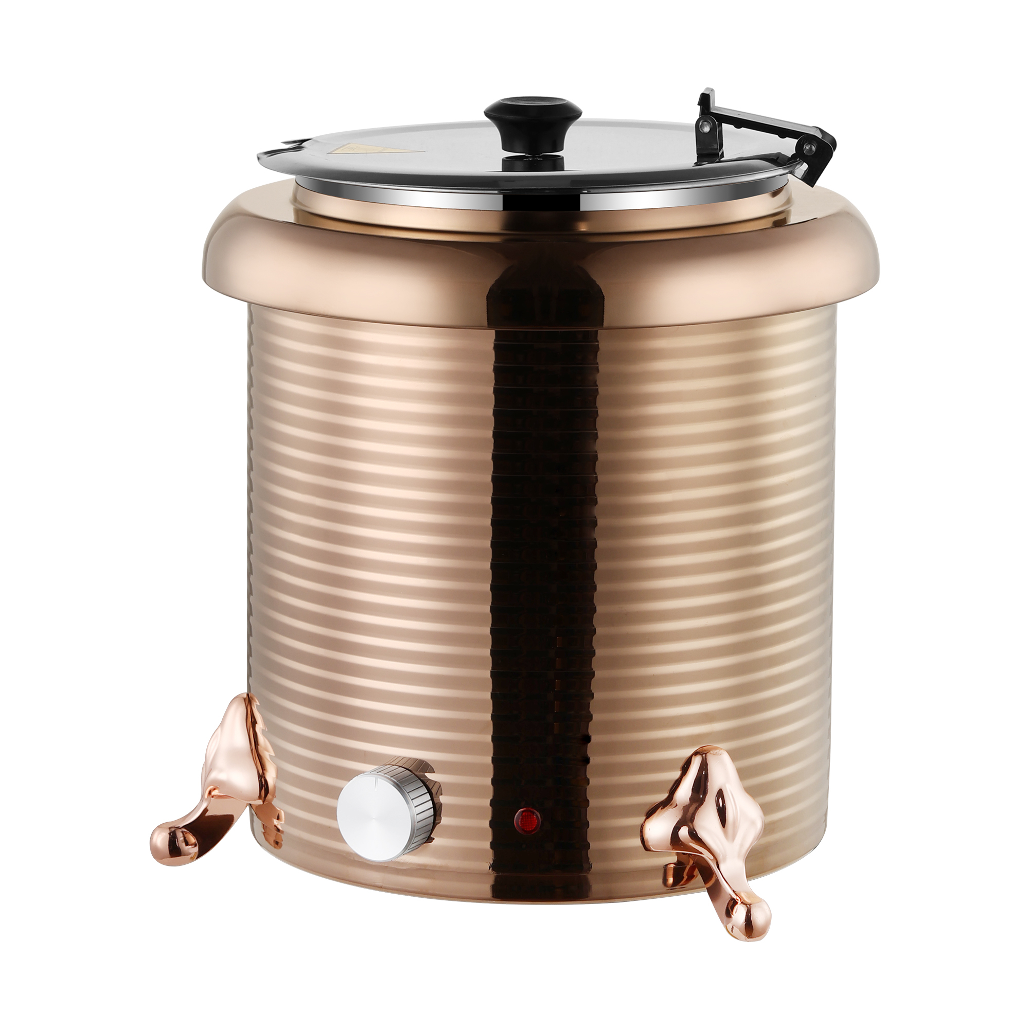 10L  Rose Golden Straight Body Threaded Iron Shell Soup Warmer
