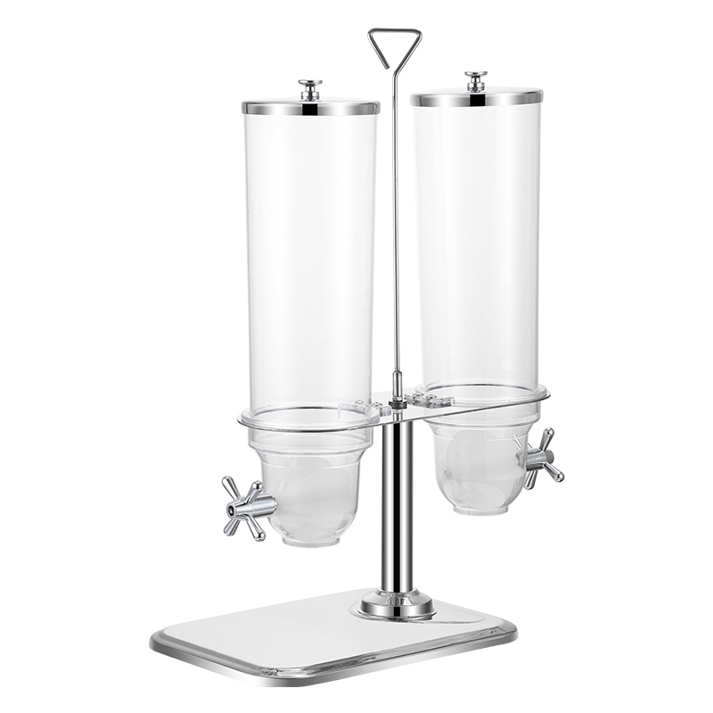 2 Tanks Classic Stainless Steel Rotating Triple Cereal Dispense