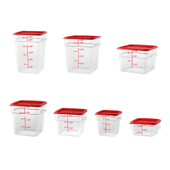 2-22 QT Red lid Kitchen Vegetable Food Storage PC Plastic Containers