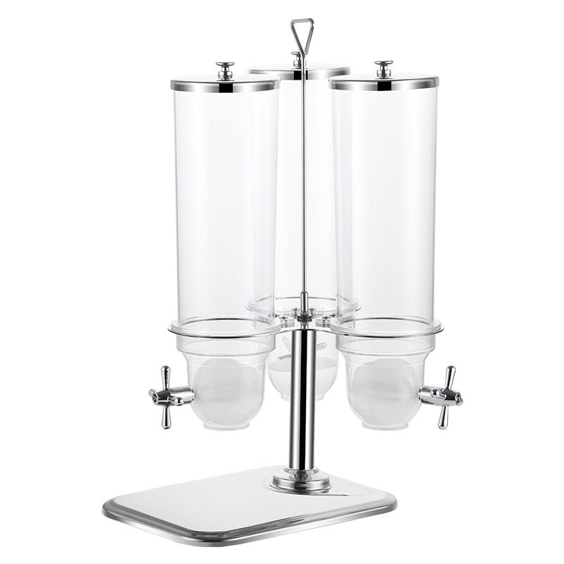 3 Tanks Classic Stainless Steel Rotating Triple Cereal Dispense