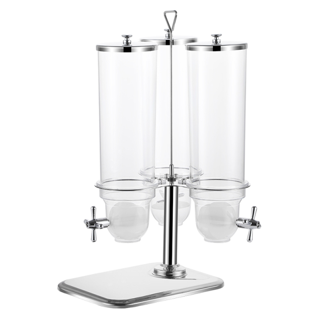 3 Tanks Classic Stainless Steel Rotating Triple Cereal Dispense