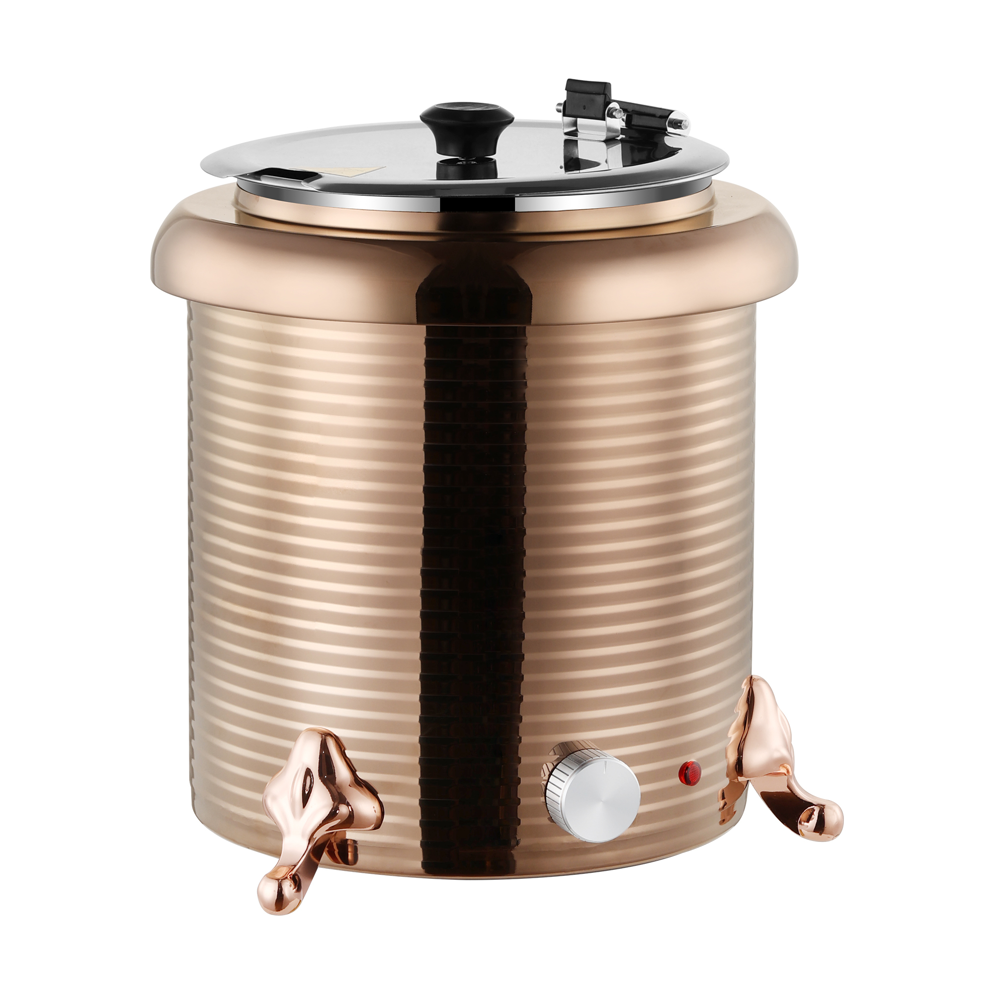 10L  Rose Golden Straight Body Threaded Iron Shell Soup Warmer
