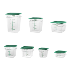 2-22 QT Green lid Kitchen Vegetable Food Storage PC Plastic Containers