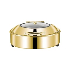 6L  Golden Round Stainless Steel Fully Enclosed Electric Chafing Dish