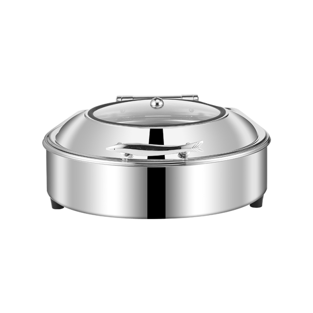 6L  Silver Round Stainless Steel Fully Enclosed Electric Chafing Dish