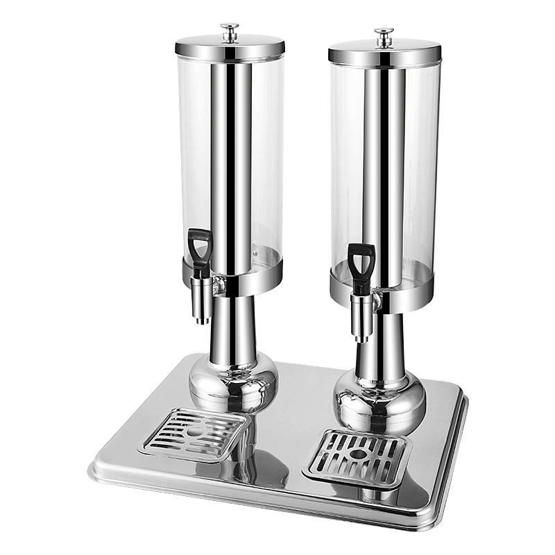 6L Juice Dispenser  Double Outlet Stainless Steel Drink Dispenser