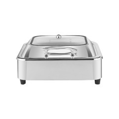 6L Silver Square Stainless Steel Fully Enclosed Electric Chafing Dish