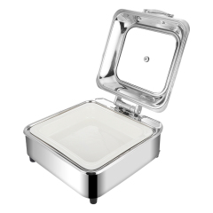 6L Silver Square Stainless Steel Fully Enclosed Electric Chafing Dish