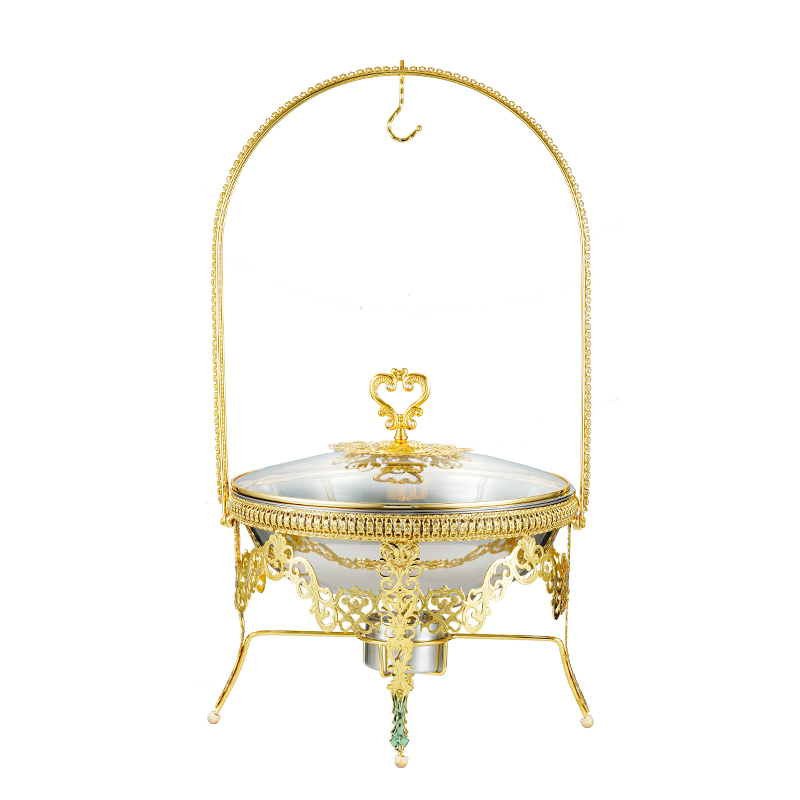 4L/6L/8L Self-service Buffet Stove, Golden Stainless Steel
