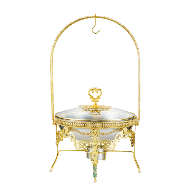 4L/6L/8L Self-service Buffet Stove, Golden Stainless Steel