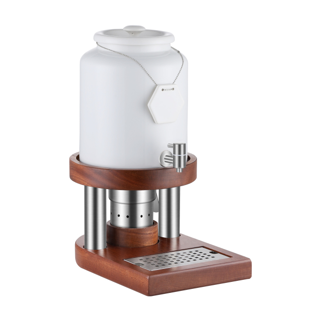 Ceramic Milk Insulation Bucket With Wooden Base and Heater | Color Options