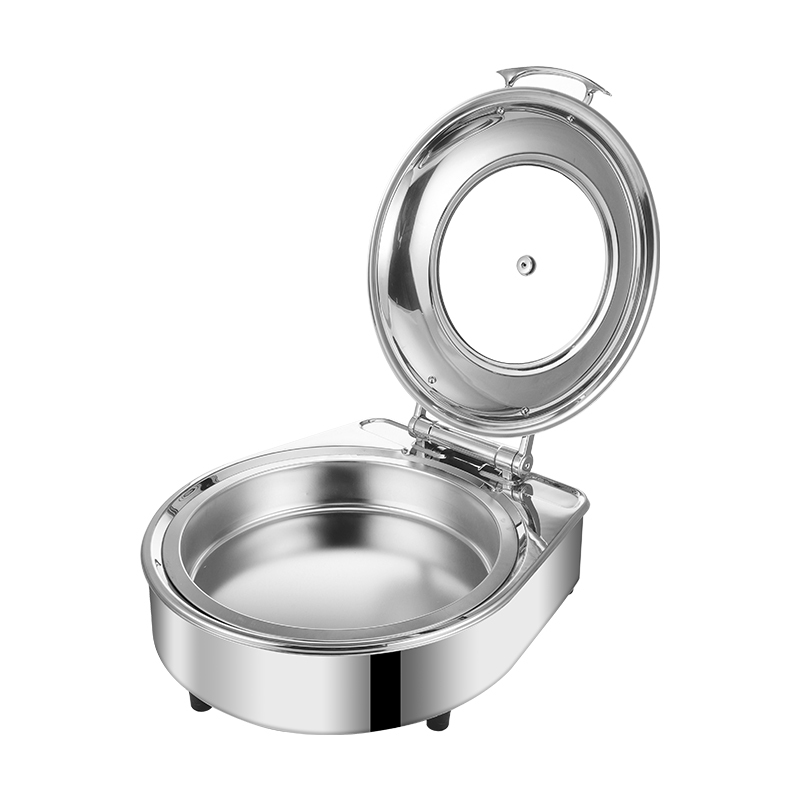 6L  Silver Round Stainless Steel Fully Enclosed Electric Chafing Dish