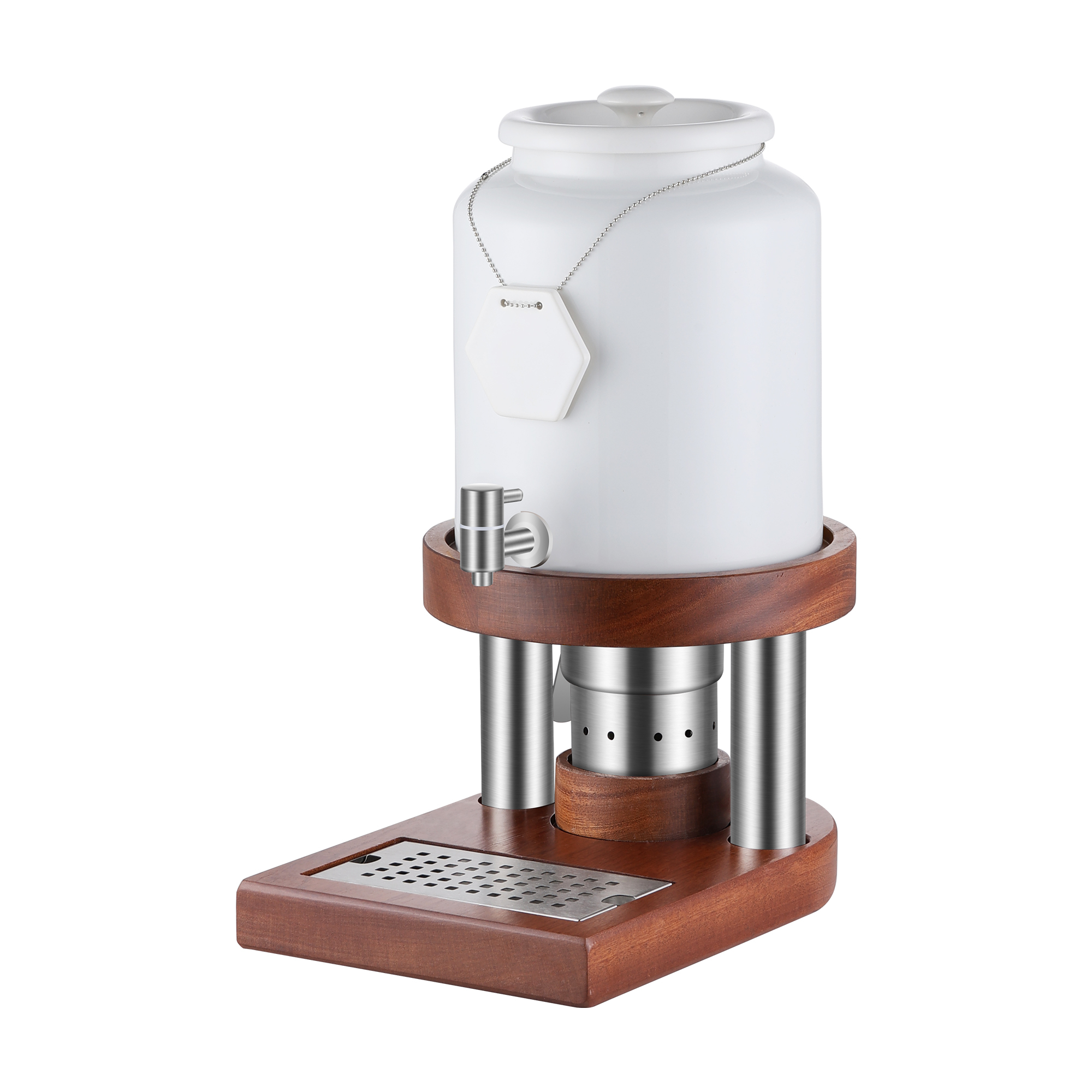 Ceramic Milk Insulation Bucket With Wooden Base and Heater | Color Options