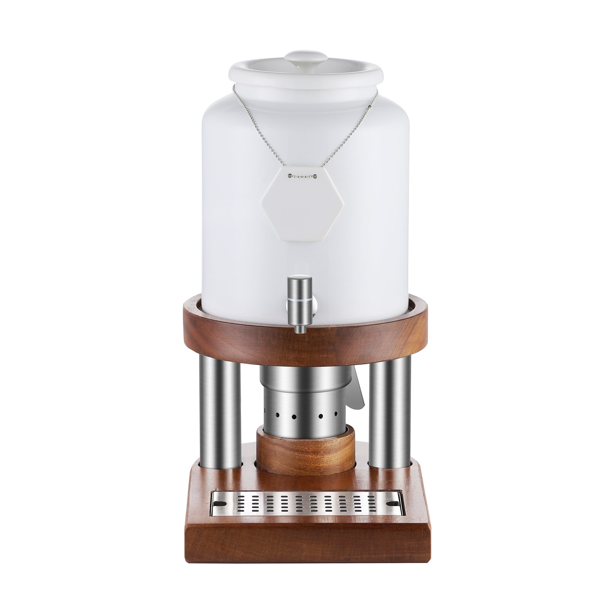Ceramic Milk Insulation Bucket With Wooden Base and Heater | Color Options