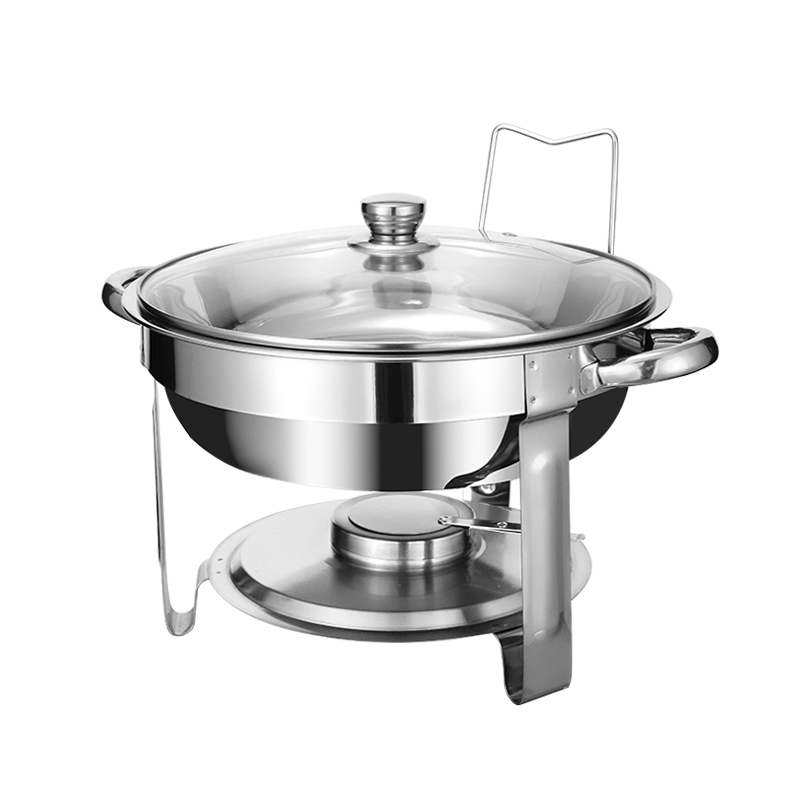 4.5L Stainless Steel Round Food Warmer Small Chafing Dish