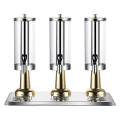 9L juice Dispenser with Three Outlets, Stainless Steel Beverage Dispenser