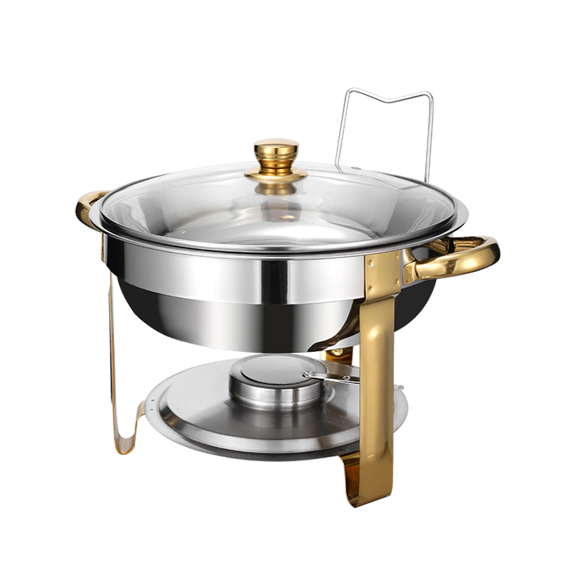 4.5L Stainless Steel Round Food Warmer Small Chafing Dish