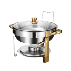 4.5L Stainless Steel Round Food Warmer Small Chafing Dish