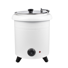 10 L White Straight-sided Iron-clad Soup Warmer
