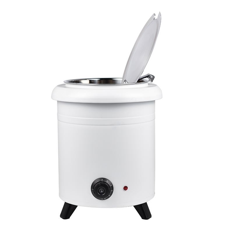 10 L White Straight-sided Iron-clad Soup Warmer