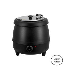 10L  Black Straight-sided Plastic Outer Shell Soup Warmer