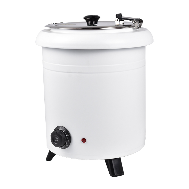 10 L White Straight-sided Iron-clad Soup Warmer