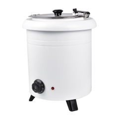 10 L White Straight-sided Iron-clad Soup Warmer