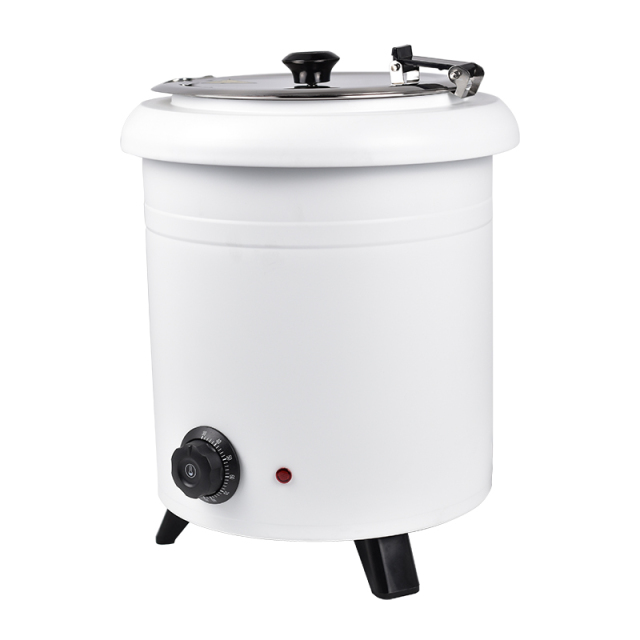 10 L White Straight-sided Iron-clad Soup Warmer