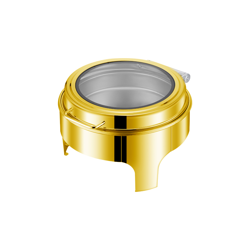 6L  Gold Round Electric Chafing Dish with Stand