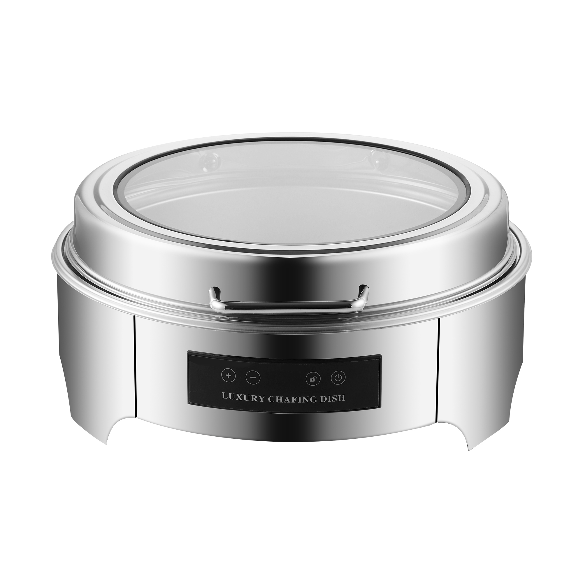 6L Silver Round  Low-Foot Digital Electric Chafing Dish