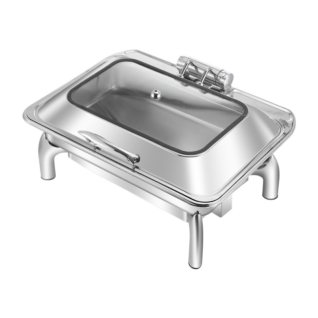 9L Rectangular Stainless Steel Removable Lid Electric Chafing Dish