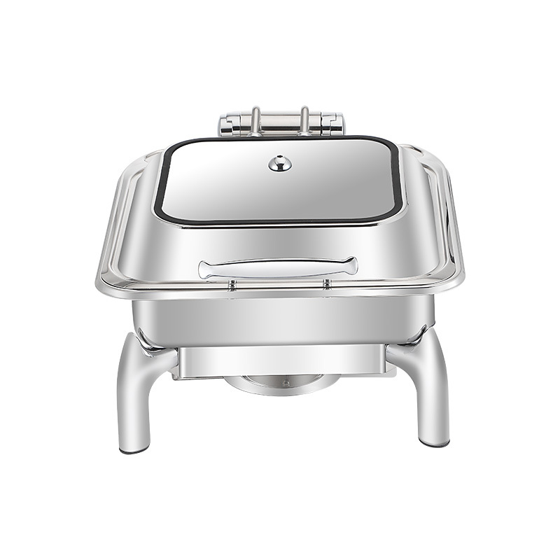 6L Square Stainless Steel Removable Lid Electric Chafing Dish