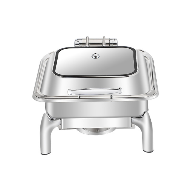 6L Square Stainless Steel Removable Lid Electric Chafing Dish